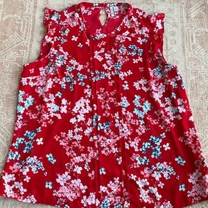 NWOT Red Floral Elle Blouse